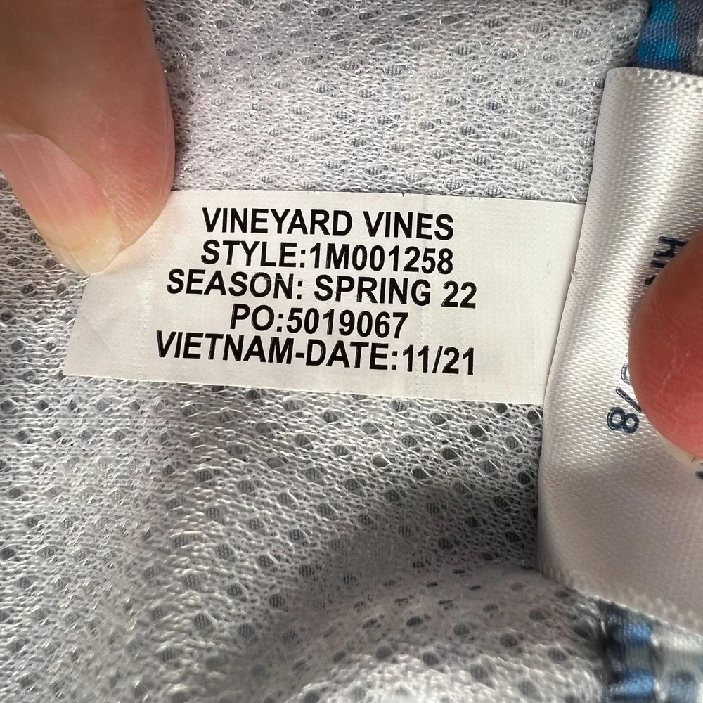 Vineyard Vines Shorts Men 2XL Chappy Swim Trunks Fish AOP Drawstring Lined‎ Blue